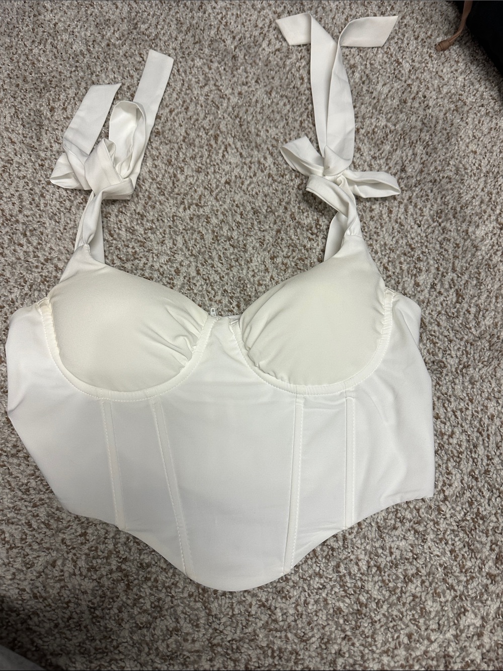 White Tie-Shoulder Bustier Top - Women Intimates